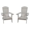Flash Furniture Gray All-Weather Folding Adirondack Chairs, PK 2 2-JJ-C14505-GY-GG